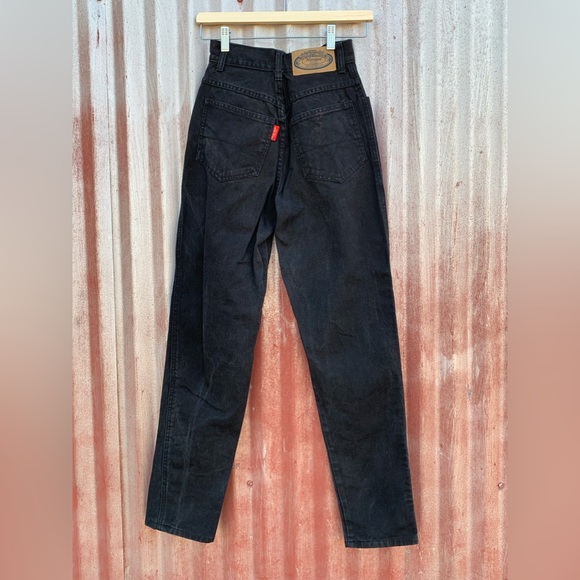 Vintage 90s black straight leg jeans with multicolor bling - Picture 2 of 9